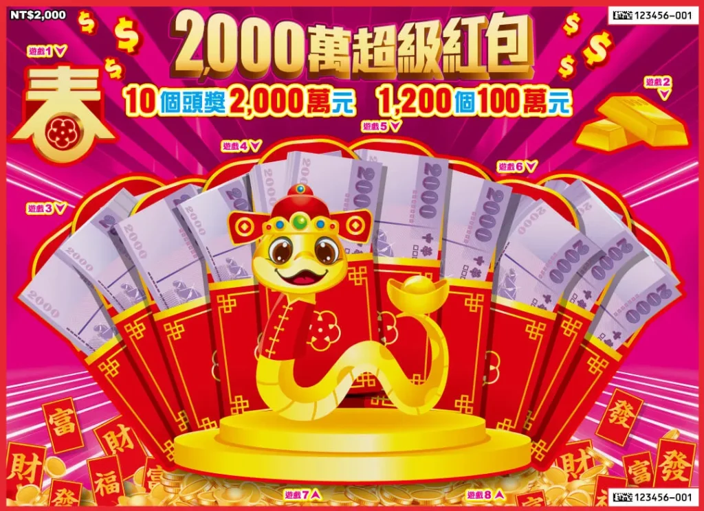 2027刮刮樂推薦：2000萬超級紅包