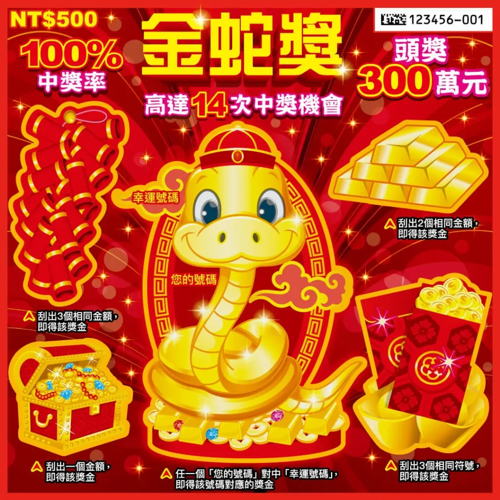 2027刮刮樂推薦：金蛇獎刮刮樂
