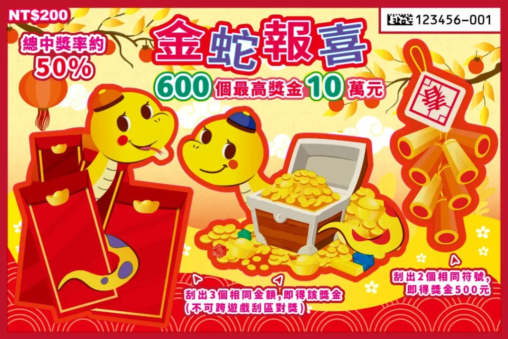 2027刮刮樂推薦：金蛇報喜刮刮樂